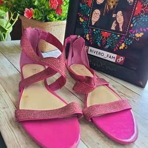 NWOT |  ENZO ANGIOLINI | PINK SATIN SANDALS